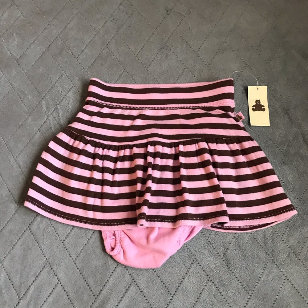 NWT Baby Girl Gap Pink Brown Stripe skirt 18-24m
